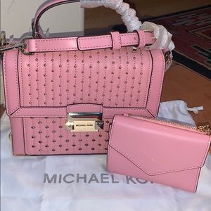 NWT 2Pc. For the price of 1! Michael Kors Jayne studded trunk bag & wallet